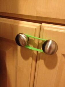 rubber band childproof lock